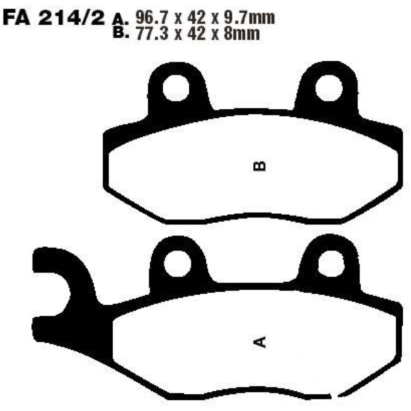 Bremsbeläge Bremsklotz Standard EBC FA2142 passend für Triumph Speed Triple  1050 515NJ 2007, 132 PS, 97 kw