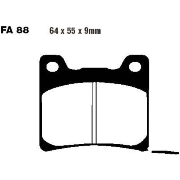 Brake pads sintered hh ebc FA088HH fitting for Yamaha FZR OW01 750 3PJ 1990, 100/120 PS, 74/88 kw