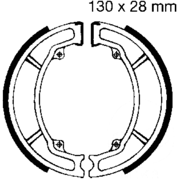 Brake shoes inc springs ebc Y506 fitting for Keeway Target  125  2014, 8,8 PS, 6,5 kw