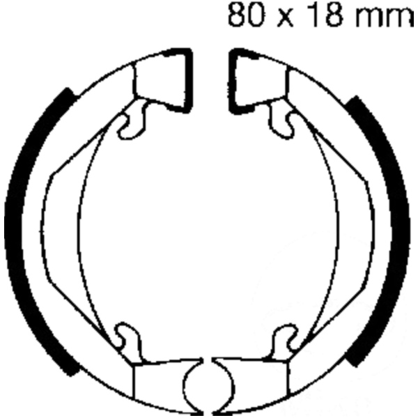 Bremsbacken mit Feder EBC H322 passend für Puch Maxi Speichenrad 25  1978, 1,4 PS, 1 kw