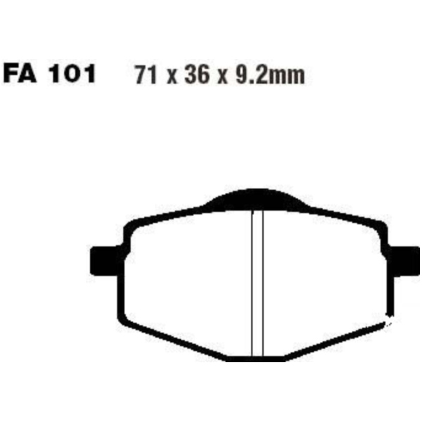 Brake pads carbon scooter ebc SFAC101 fitting for Sachs Bee  125 FY125T-13 2007, 9,1 PS, 6,7 kw