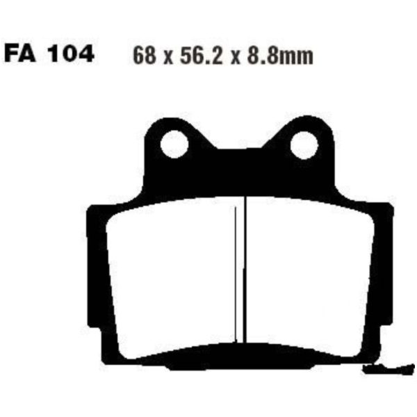 Bremsbeläge Bremsklotz Standard EBC FA104 passend für Yamaha TZR  250 2MA 1987, 50 PS, 37 kw