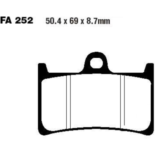 Brake pads sintered hh ebc FA252HH fitting for Yamaha YZF-R7 OW02 750 RM011 1999, 139/106 PS, 102/78 kw