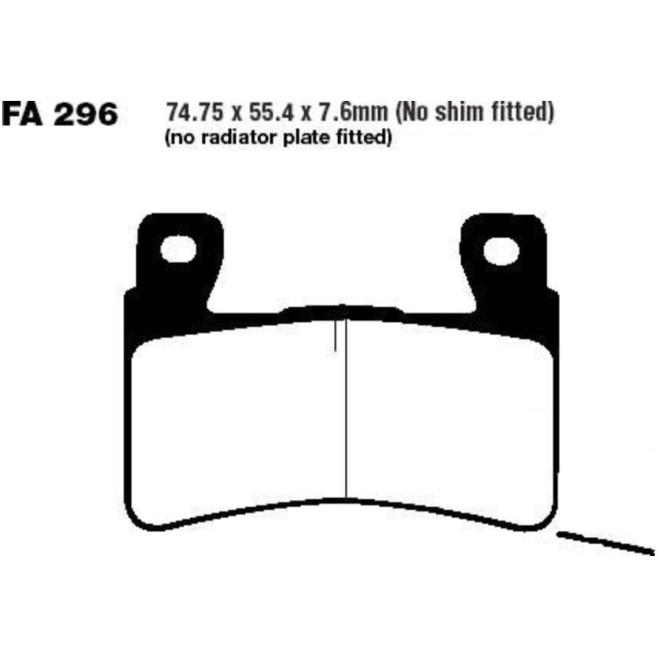 Brake pads sintered hh ebc FA296HH fitting for Honda CB Super Bol`dorABS 1300 SC54E 2008, 114 PS, 84 kw