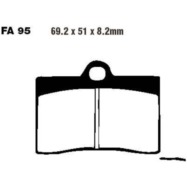 Bremsbeläge Bremsklotz Standard EBC FA095 passend für Ducati 888 Strada 888 888S 1995, 100 PS, 74 kw