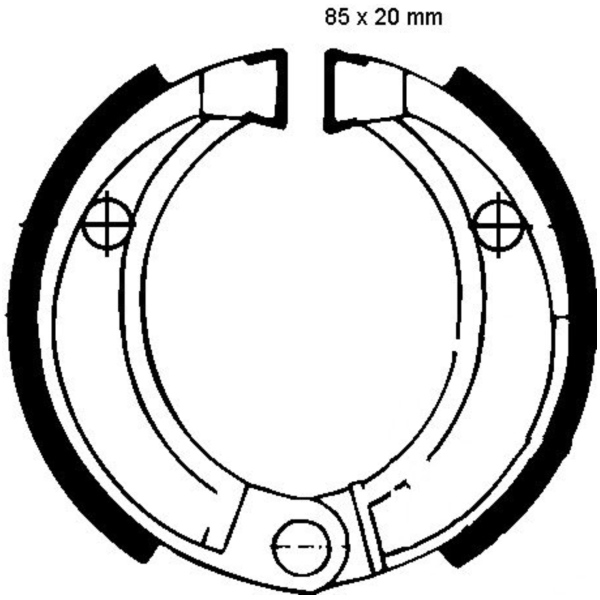 Brake shoes rear excluding springs ebc H338 fitting for Derbi DFW  50 MA05A0 2007, 3,8 PS, 2,8 kw