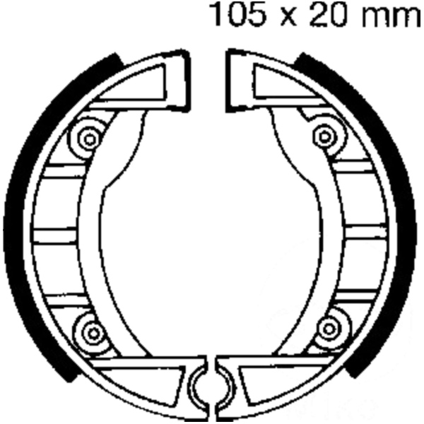 Brake shoes inc springs ebc 909 fitting for Buffalo/Quelle Alpino  25  2007, 1,3 PS, 1 kw