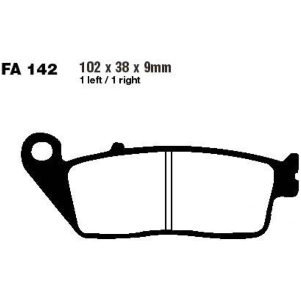 Brake pads scooter sintered hh ebc SFA142HH fitting for Kymco Xciting  500 T70020 2007, 38 PS, 28 kw