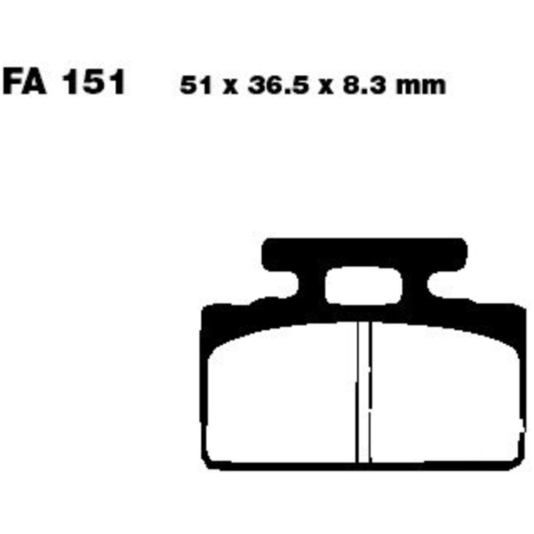 Brake pads scooter ebc SFA151 fitting for SYM Mio  50 HU05W-6 2005, 4 PS, 2,9 kw