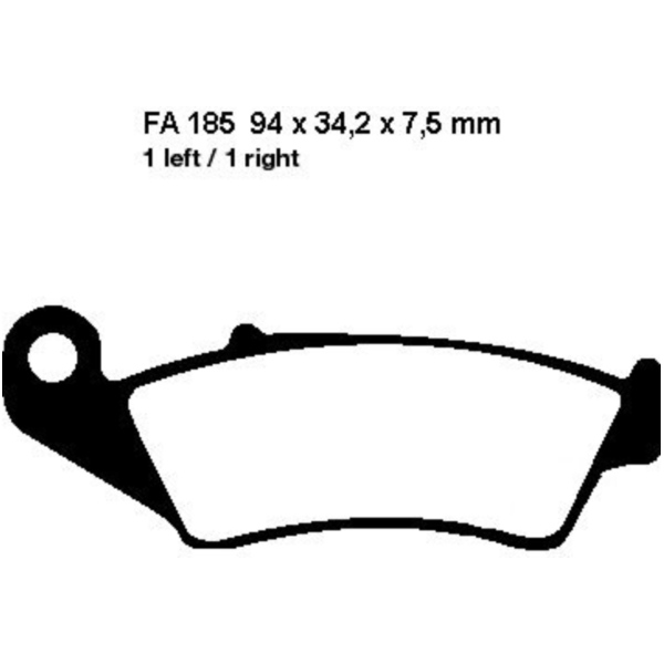 Bremsbeläge Bremsklotz Standard EBC FA185TT passend für Gas Gas EC Racing 250 VTRCG2530F 2015, 8,2 PS, 6 kw