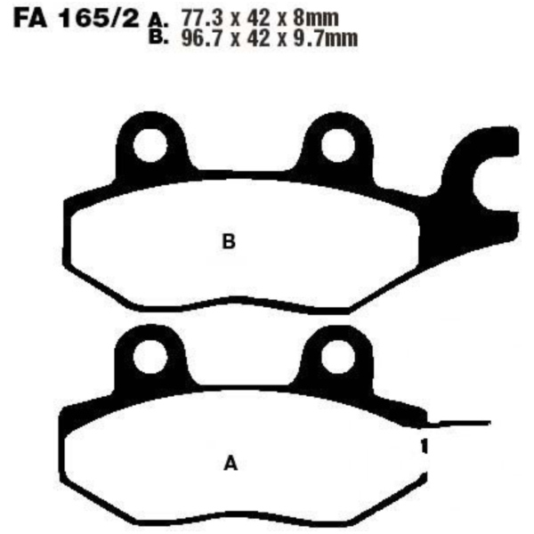 Brake pads std ebc FA1652TT fitting for MZ/MUZ ATV  175  2005, 10 PS, 7,4 kw