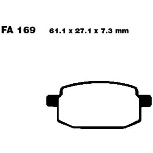 Brake pads scooter sintered hh ebc SFA169HH fitting for AGM GMX 450 Eco 25  2011, 2,2 PS, 1,6 kw