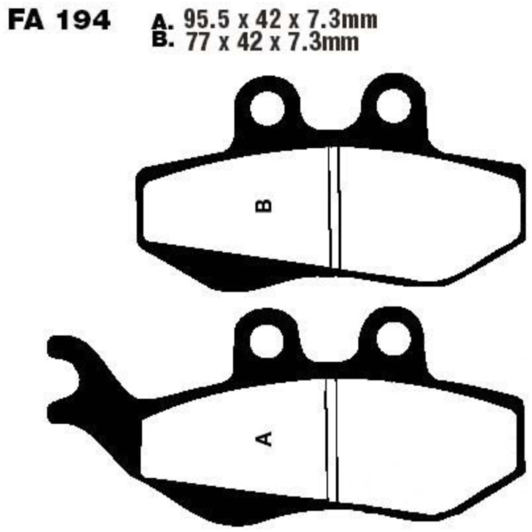 Brake pads std ebc FA194 fitting for Peugeot XPS Street Evo3 50 VGA DV1CE2 2008, 1,9 PS, 1,4 kw