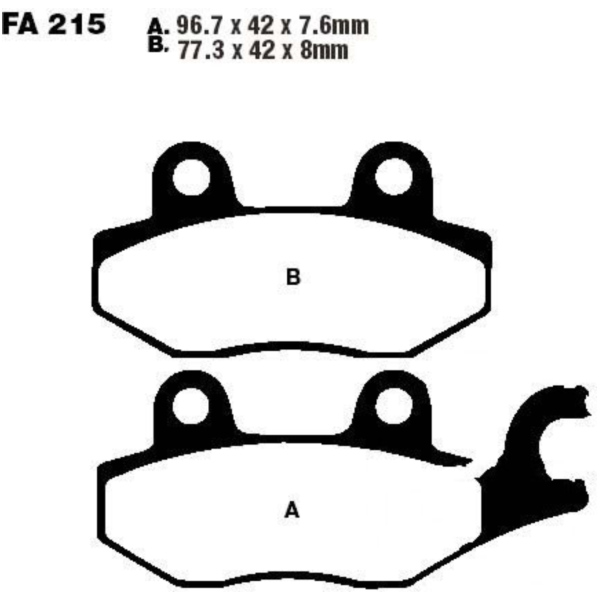 Brake pads sintered hh ebc FA215HH fitting for Benzhou YY125T-19 Retro Cruiser 125  2017, 7,9 PS, 5,8 kw