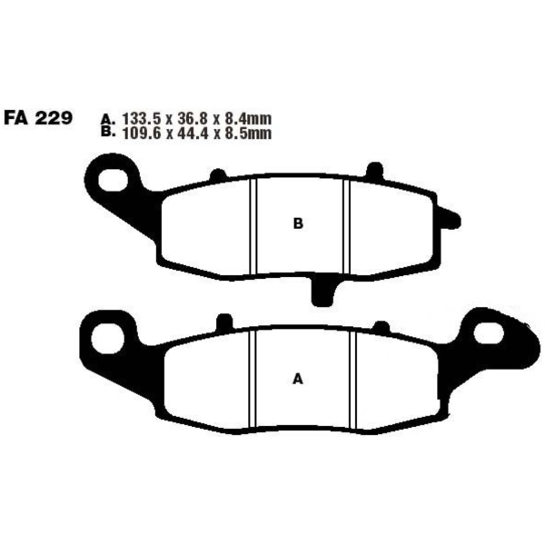 Bremsbeläge Bremsklotz Standard EBC FA229 passend für Kawasaki VN Classic 1500 VNT50NNA 2001, 65/34 PS, 48/25 kw