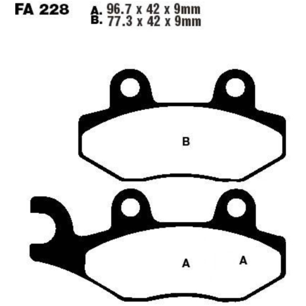 Brake pads scooter ebc SFA228 fitting for Aeon Urban  125  2013, 14,3 PS, 10,5 kw