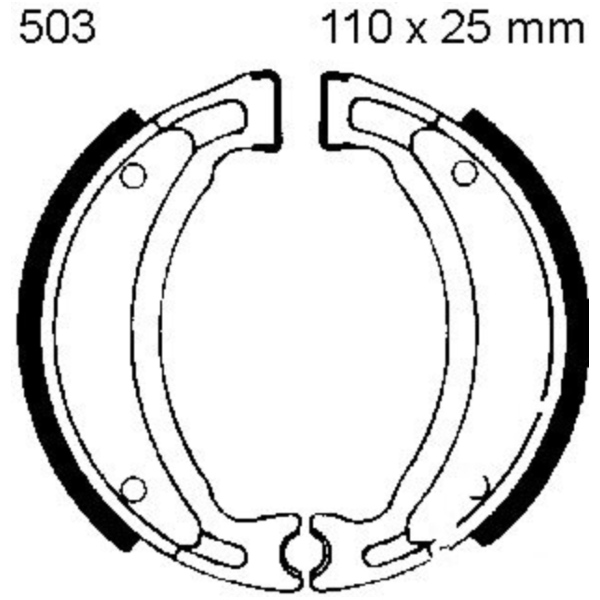 Brake shoes grooved inc springs ebc Y503G fitting for ATU Explorer Speed 125  2018, 9,2 PS, 6,8 kw