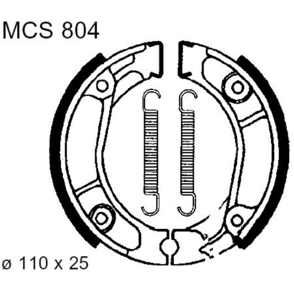 Brake shoes inc springs trw MCS804
