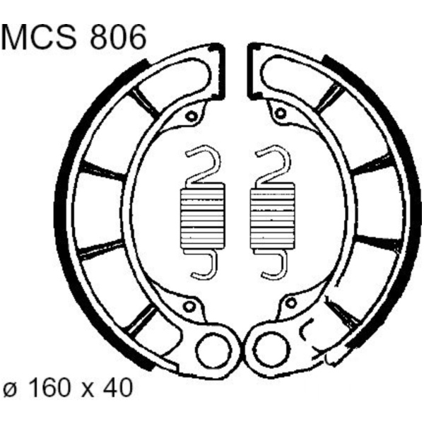 Bremsbacken mit Feder TRW MCS806 passend für Honda CB  500 PC32C 1996, 34 PS, 25 kw