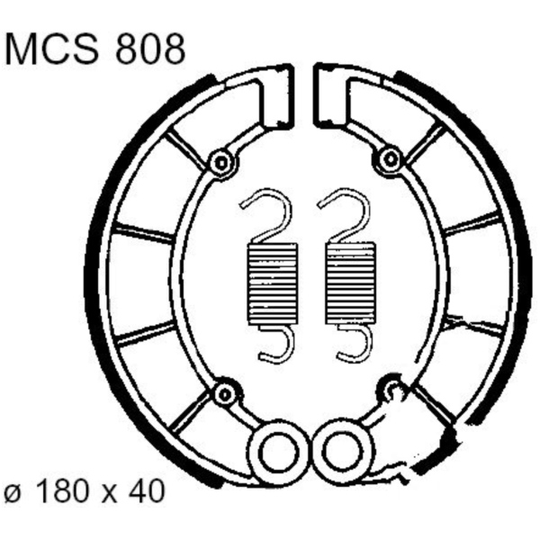 Brake shoes inc springs trw MCS808