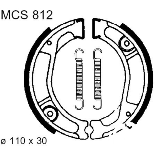 Brake shoes inc springs trw MCS812