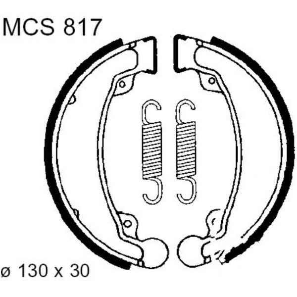 Bremsbacken mit Feder TRW MCS817 passend für Honda CB Twin 125 CB125T 1979, 10 PS, 7,4 kw