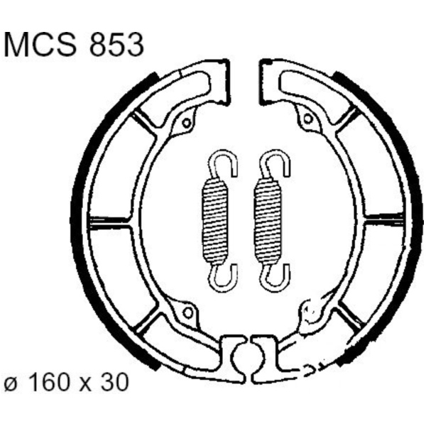 Bremsbacken mit Feder TRW MCS853 passend für Kawasaki ER Twister 500 ER500AAA 2000, 34 PS, 25 kw