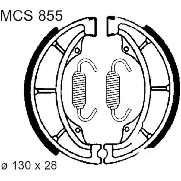 Brake shoes inc springs trw MCS855