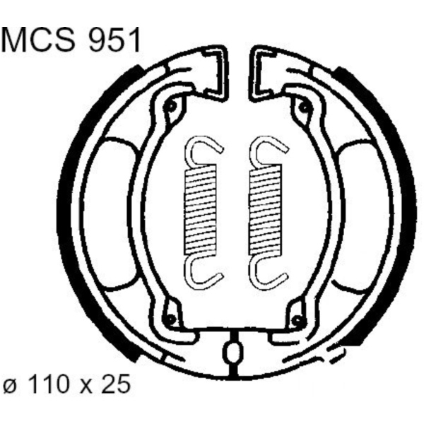 Brake shoes inc springs trw MCS951