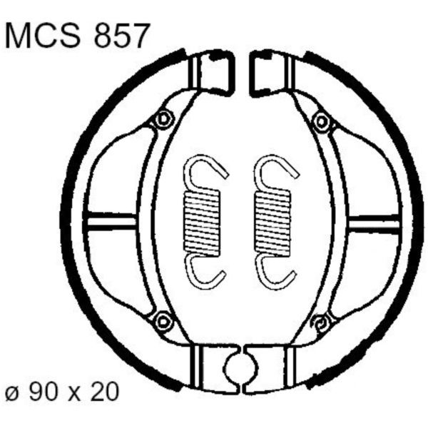 Brake shoes inc springs trw MCS857
