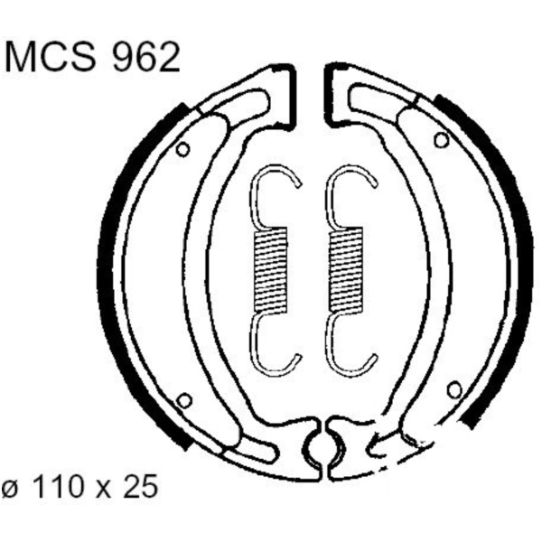 Brake shoes inc springs trw MCS962 fitting for KSR-Moto Epico  50  2014, 3,4 PS, 2,5 kw