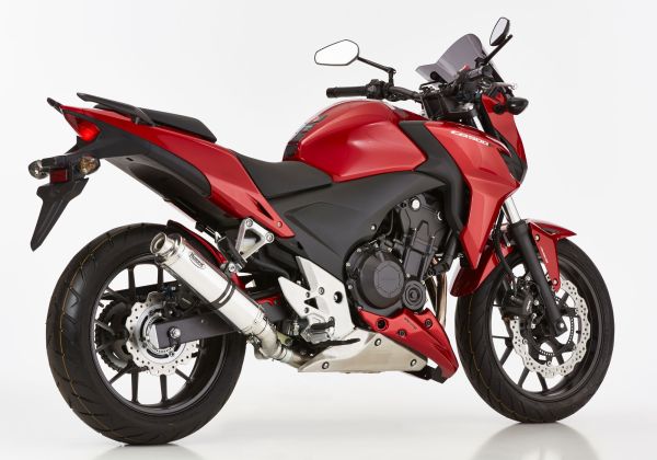 Supersport Slip on Ersatzdämpfer - silber Auspuff für: HONDA CBR500R PC44, CB500X PC46