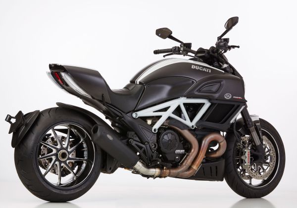 DSX-10 Slip on Ersatzdämpfer - schwarz-matt Auspuff für: DUCATI Diavel G1