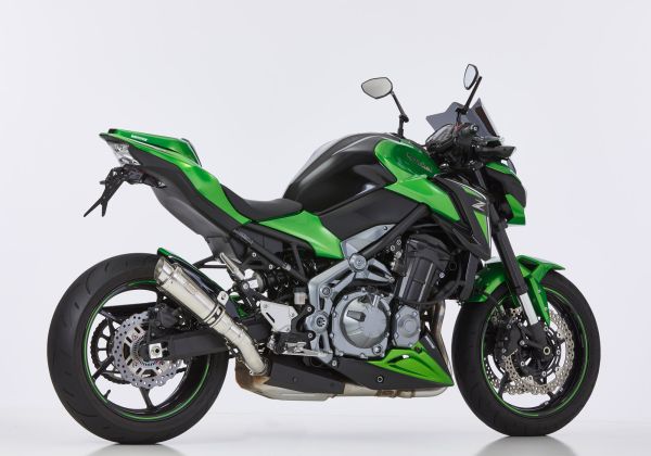 SP slip on exhaust super short - silver for: KAWASAKI Z900 ZR900B/D