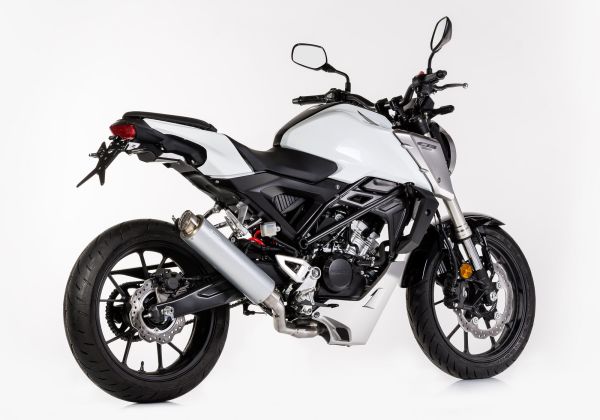 TEC One complete exhaust system - silver for: HONDA CB125R JC79