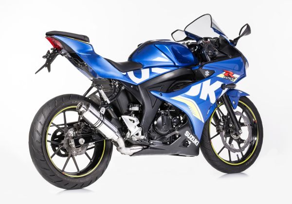 Supersport Komplettanlage Super Short - silber Auspuff für: SUZUKI GSX-S 125 WDL0, GSX-R 125 WDL0