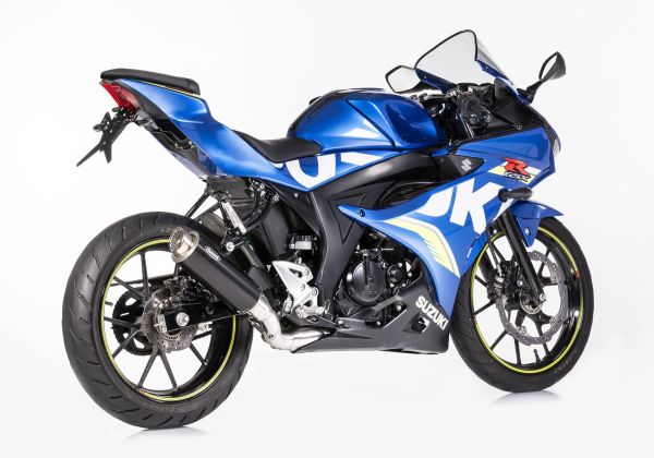 TEC One Komplettanlage Super Short - schwarz Auspuff für: SUZUKI GSX-S 125 WDL0, GSX-R 125 WDL0
