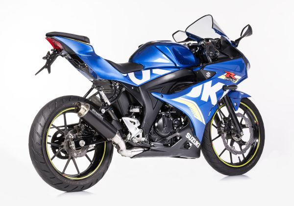 SRC 4 Komplettanlage Super Short - schwarz Auspuff für: SUZUKI GSX-S 125 WDL0, GSX-R 125 WDL0