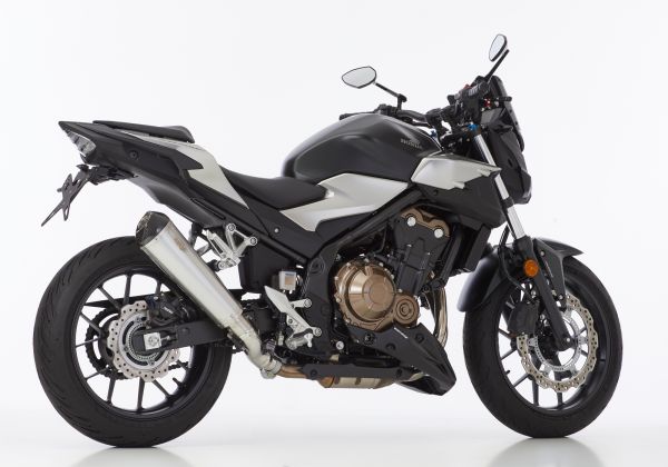 DSX-7 slip on exhaust - silver for: HONDA CB500X PC59, CBR500R PC57