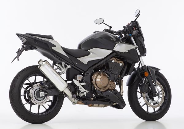 Rac 1 Slip on Ersatzdämpfer - silber Auspuff für: HONDA CB500X PC64, CBR500R PC62