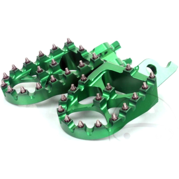 footpegs Set  green  Accossato fitting for KTM EXC  200  2005, 5,5/37 PS, 4/27 kw