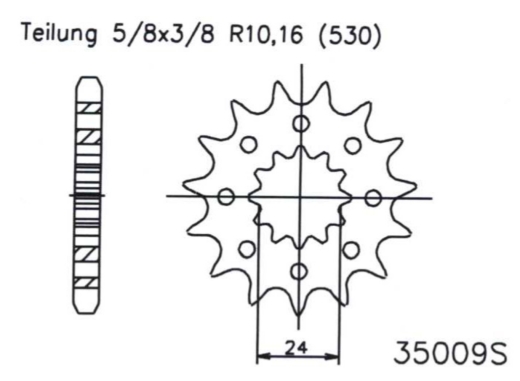 Zahnrad Ritzel 17Z 530