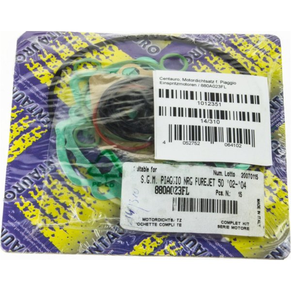 Motor gasket kit f. for: Piaggio injection motors / 880A023FL fitting for Aprilia SR Ditech Sport 50 RLD10 2004, 4,5 PS, 3,3 kw