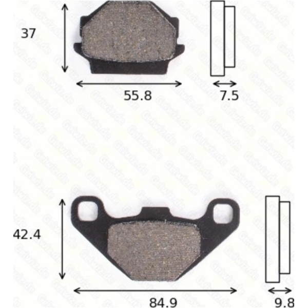 Bremsklötze Scheibenbremsbeläge MCB 523 SI mit ABE passend für TGB Blade Edition/LOF 550  2014, 39,4/19,7 PS, 29/14,5 kw