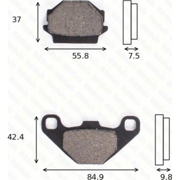 disk brake pads MCB 523 ABE approved fitting for Suzuki GSX Katana 400 GS40XF 1981, 42 PS, 31 kw