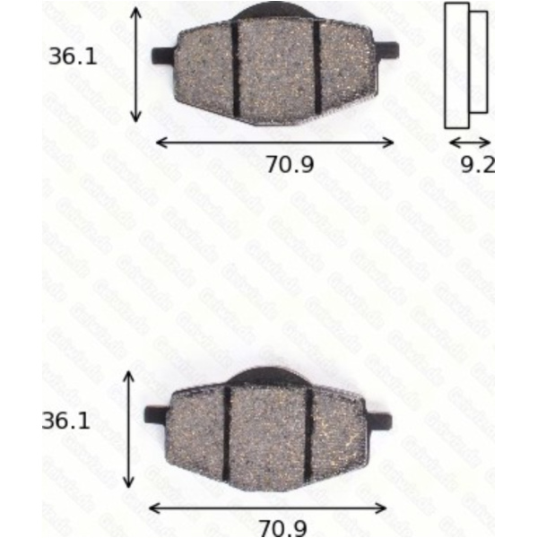 TRW/Luca disk brake pads MCB 539 ABE approved fitting for Yamaha DT  125 DE061 2005, 15 PS, 11 kw