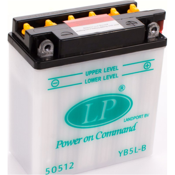 YB5L-B (12N5-3B) 12V/5AH DIN50512 Dry Battery 121x61x131mm fitting for Simson Albatros E-Start 50  2000, 3,3 PS, 2,4 kw