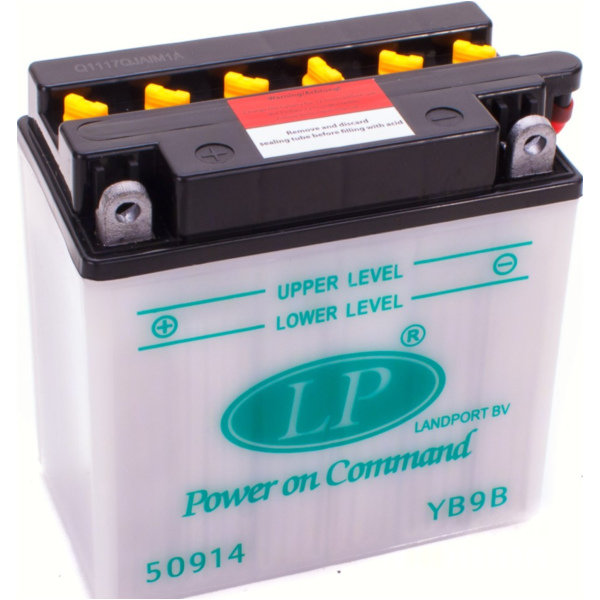 YB9-B / (12N9-4B-1) 12V/9AH DIN50914 Dry Battery 138x77x141mm fitting for Vespa Cosa E-Start 200 VSR1T 1994, 10 PS, 7,4 kw