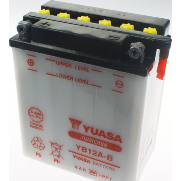 Akku, Motorradbatterie YB12A-B DIN51215 Dry-Batterie / YB12-AB 12V/12AH 136x82x162mm