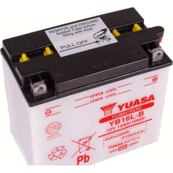 Akku, Motorradbatterie YB16L-B DIN51911 Dry-Batterie 176x101x156mm
